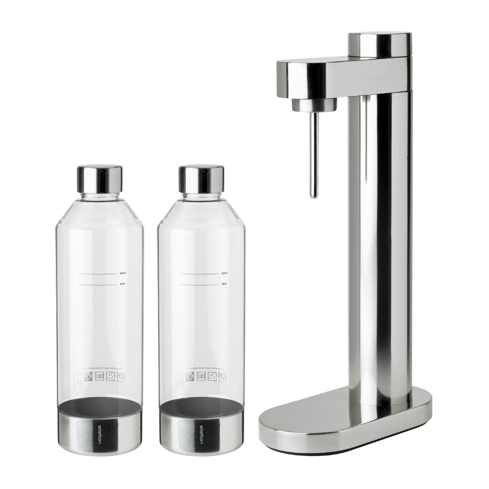 Brus sodavandsmaskine & 2 flasker - stål